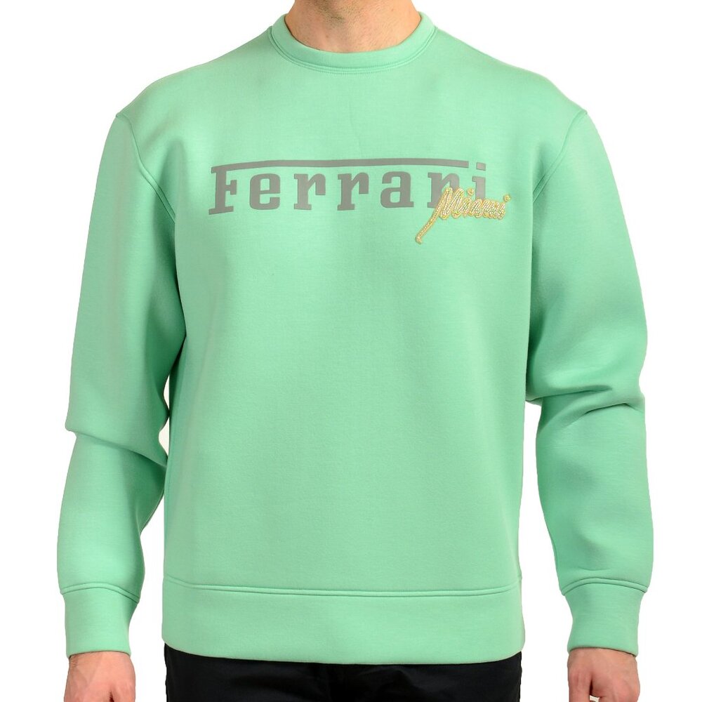Scuderia Ferrari Men's Mint Embellished F-Lunga Sweatshirt Sweater US L IT 52